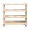 Flash Furniture Bright Beginnings Commercial Grade Space Saving 4 Shelf Wooden Mobile Classroom Storage Cart with Locking Caster Wheels, Kid Friendly Design, Natural MK-KE24114-GG - alternate 2